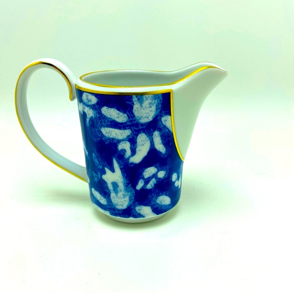 Ralph Lauren Polo Blue/White Gold Trimmed Creamer